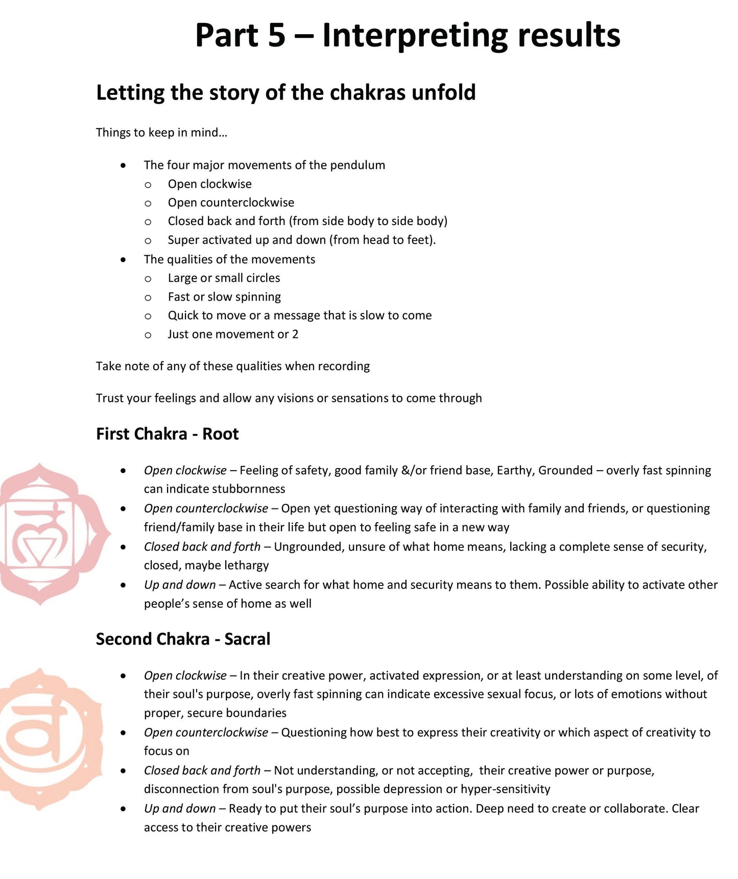 Reading Chakras with a Pendulum - Self-guided Workshop - Ebook