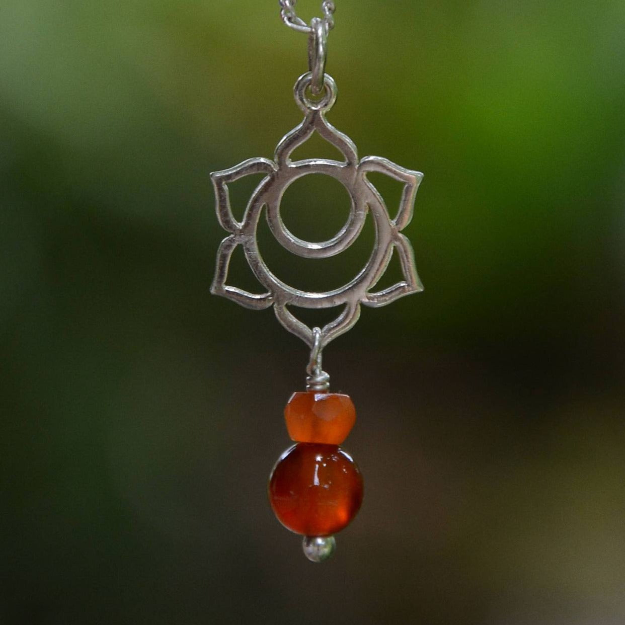 Sterling Silver Sacral Chakra Necklace with Carnelian - SaraCura Spirit