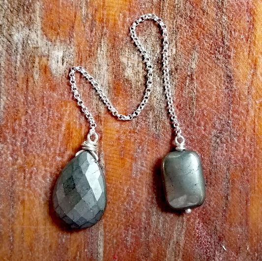 Pyrite Pendulum on a Silver Chain - SaraCura Spirit