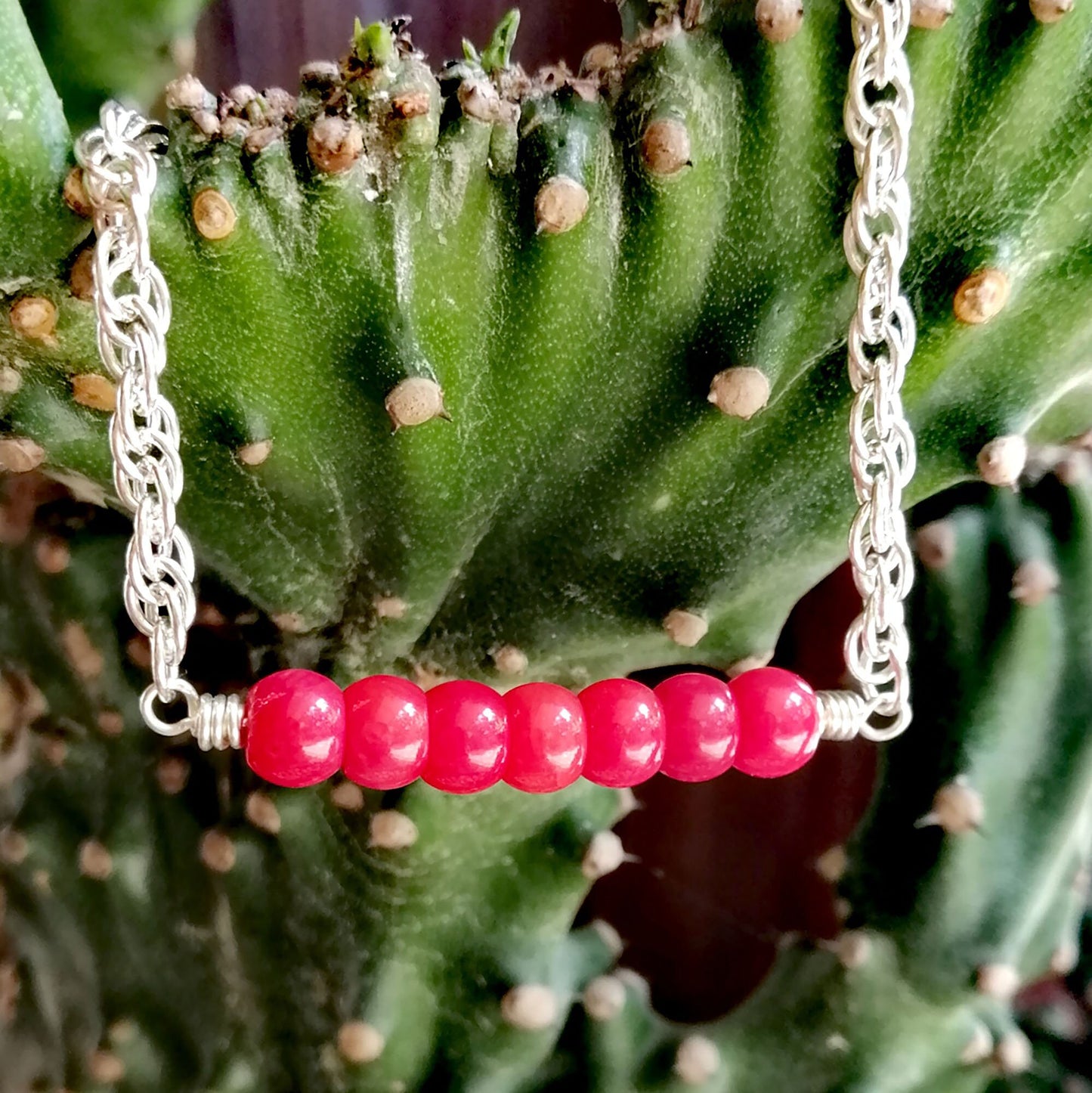 Coral Necklace on Sterling Silver Chain - First Chakra - SaraCura Spirit