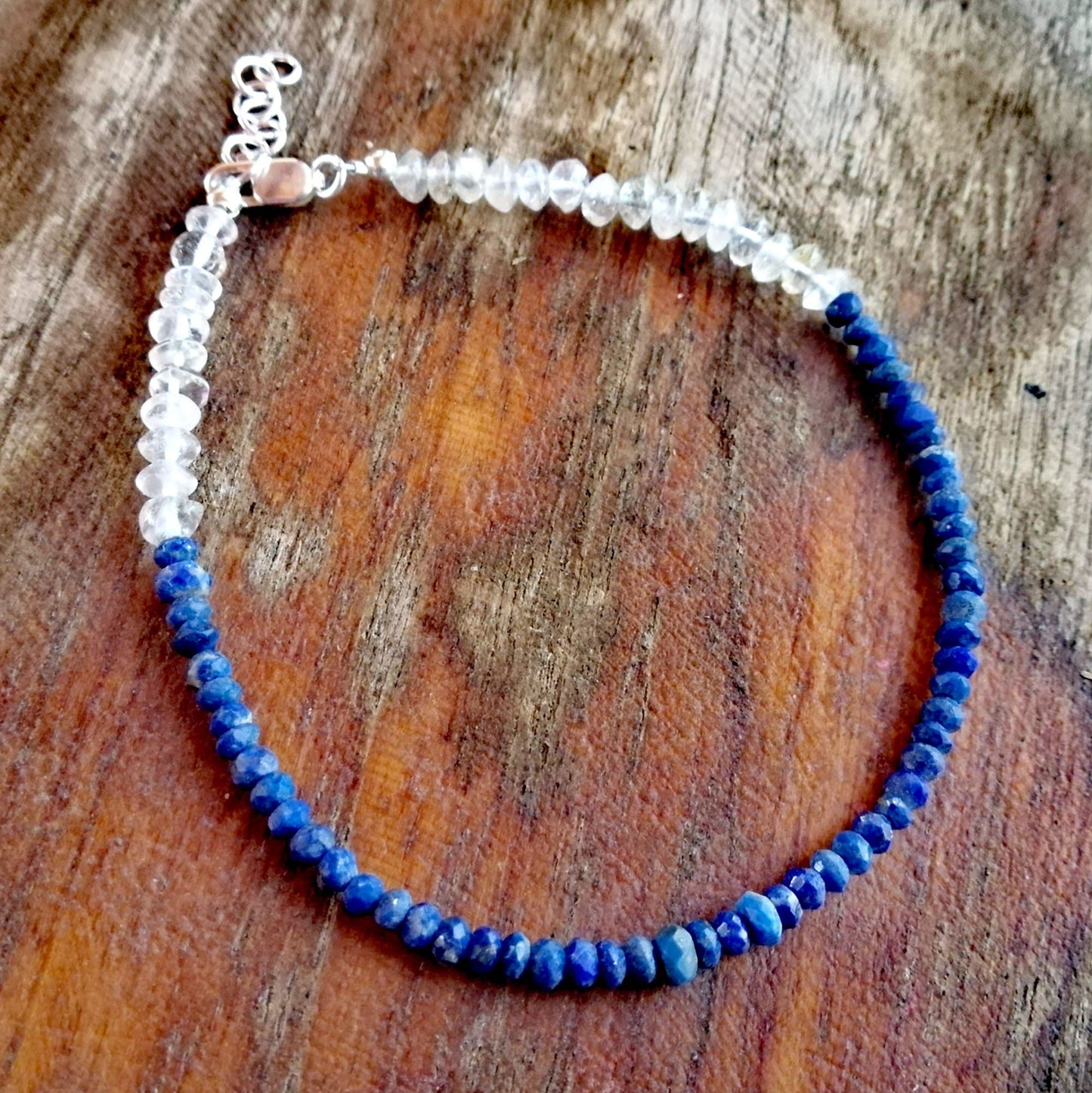 Lapis Lazuli and Quartz Anklet or Bracelet